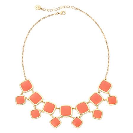 Liz Claiborne Orange Stone Gold-tone Collar Necklace
