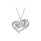 Personalized Sterling Silver Double Heart Couples Pendant Necklace