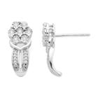 Diamond Blossom 1/10 Ct. T.w. Diamond In Sterling Silver Earrings