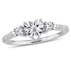 Womens 1/7 Ct. T.w. Round White Diamond Sterling Silver 3-stone Ring