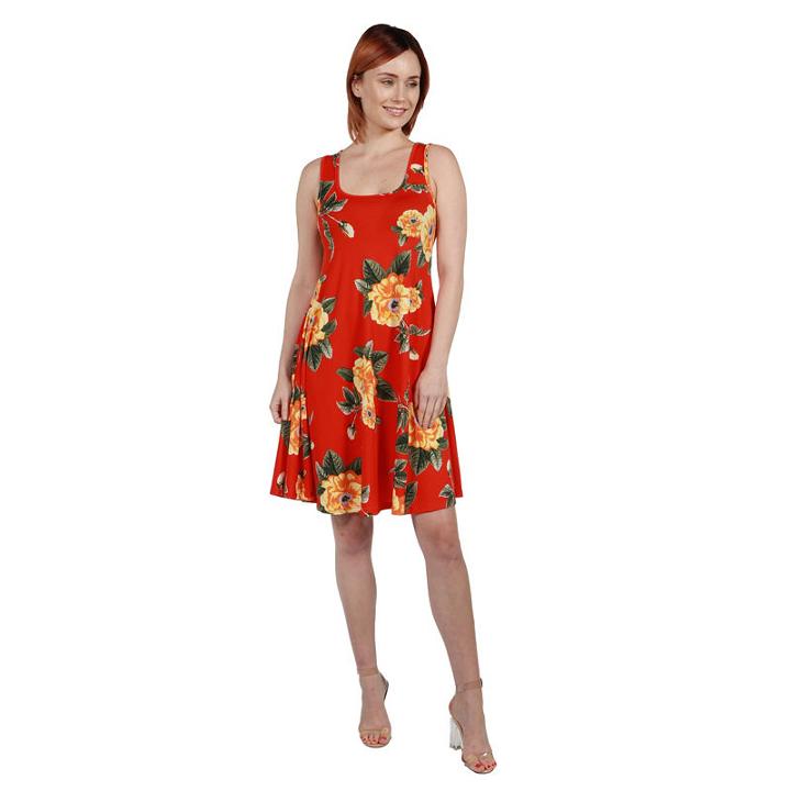 24seven Comfort Apparel Allie Short Sleeve Empirewaist Coral Pink Mini Dress - Plus