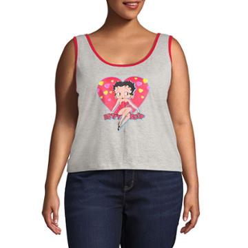 Betty Boop Cropped Tank - Juniors Plus