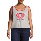 Betty Boop Cropped Tank - Juniors Plus