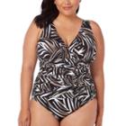 Trimshaper Control Zebra One Piece Swimsuit Plus