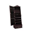 Cognac Cheval Mirrored Jewelry Armoire