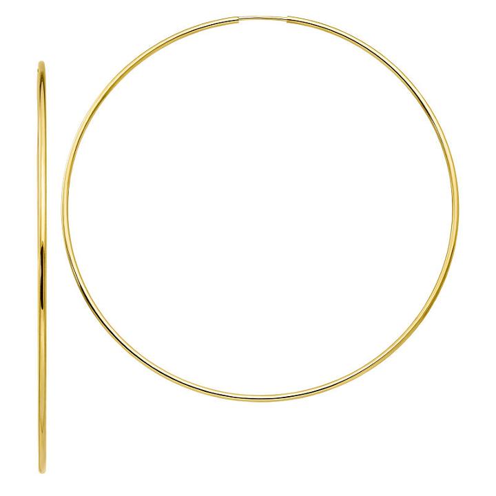 10k Gold 77mm Round Hoop Earrings