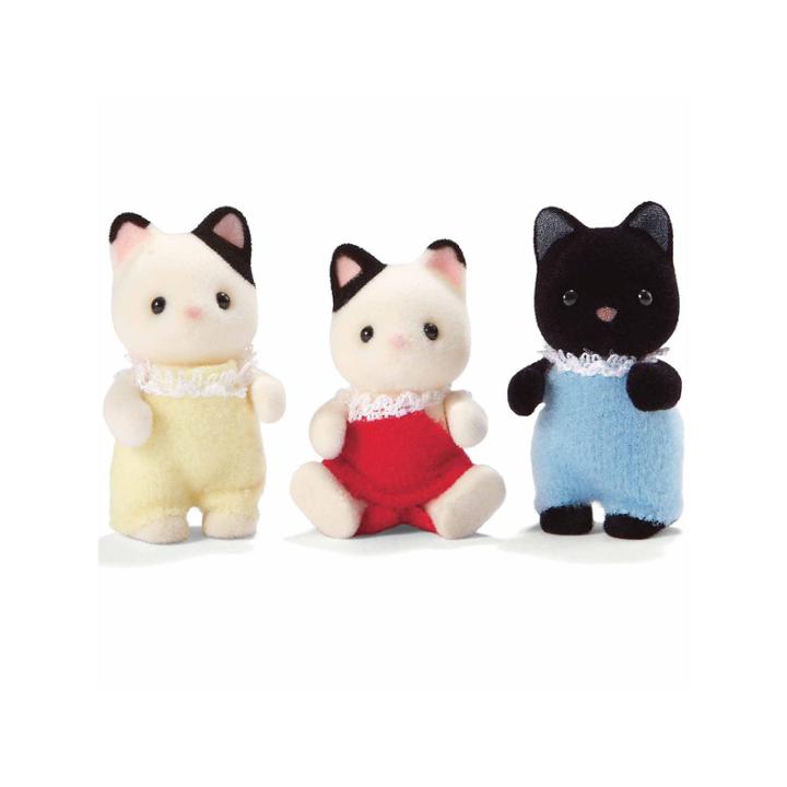 Calico Critters Of Cloverleaf Corners Tuxedo Cat Triplets