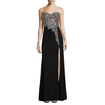 Crystal Sky Sleeveless Beaded Evening Gown-juniors
