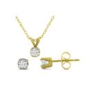 1/2 Ct. T.w. Diamond Pendant & Stud Earring Necklace Set