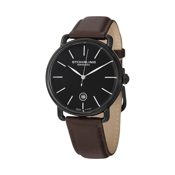 Stuhrling Mens Brown Strap Watch-sp13117