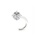 14k White Gold Diamond-accent 2.4mm Stud Nose Ring