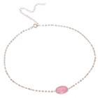 Womens Pink Opal 10k Gold Pendant Necklace