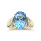 Womens 1/3 Ct. T.w. Genuine Blue Topaz Gold Over Silver Cocktail Ring