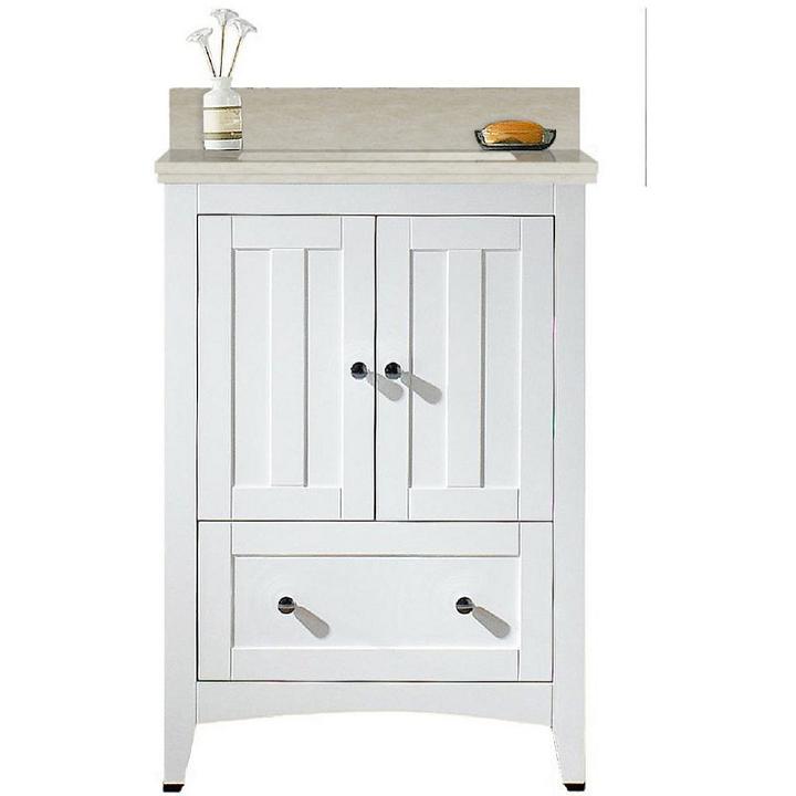 23.75-in. W Floor Mount White Vanity Set For 3h8-in. Drilling Beige Top White Um Sink