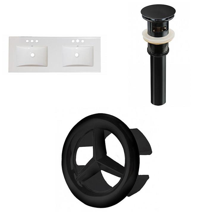 59-in. W 3h8-in. Ceramic Top Set In White Color -overflow Drain Incl.