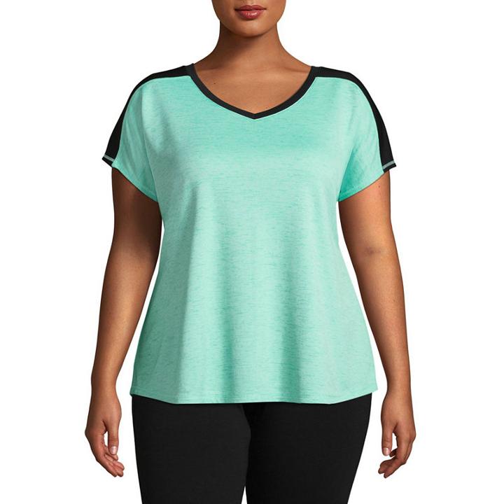 St. John's Bay Active Short Sleeve Mesh Colorblock Tee - Plus