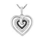 1/4 Ct. T.w. White & Color-enhanced Black Diamond Sterling Silver Heart Pendant