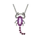 Lab-created Pink Sapphire & Ruby Scorpion Pendant Necklace
