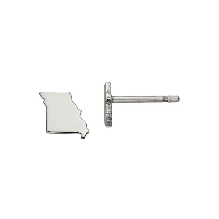 Personalized Sterling Silver Missouri Stud Earrings