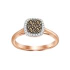 Womens 1/2 Ct. T.w. White Diamond 10k Gold Halo Ring