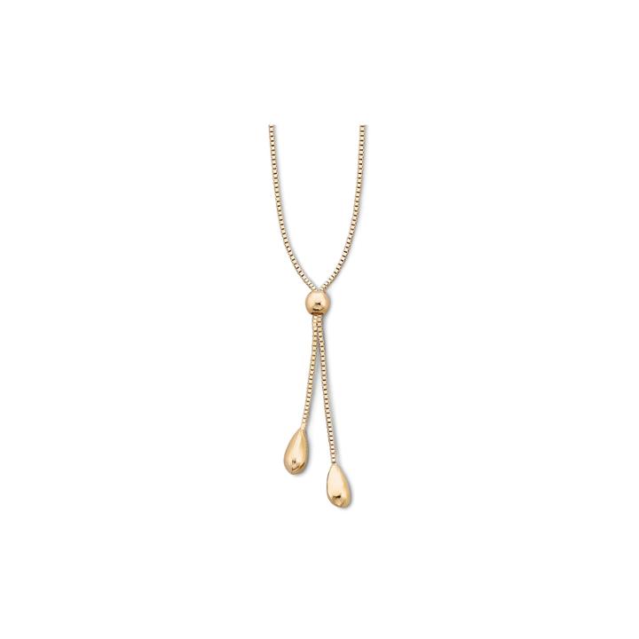 10k Gold Teardrop Lariat 17 Necklace
