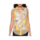 Liz Claiborne Sleeveless Button-front Blouse - Petite