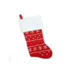 19 Traditional Red Embroidered Snowflake Faux Fur Cuffed Christmas Stocking