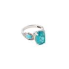 Silver Elements By Barse Womens Genuine Turquoise Blue Sterling Silver Cocktail Ring
