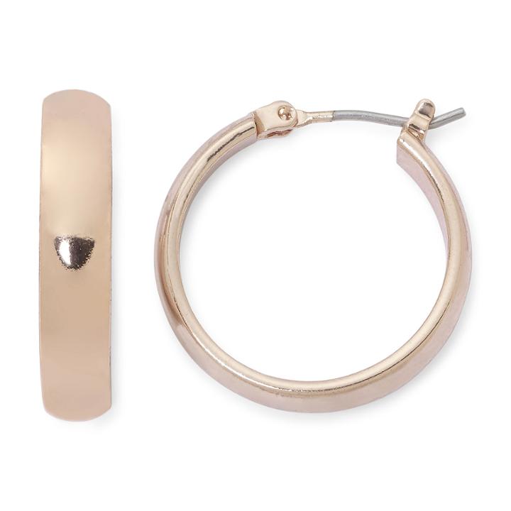 Sensitive Ears Rose-tone Hoop Earrings