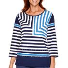 Alfred Dunner Cape Hatteras 3/4-sleeve Striped Top