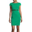 Byer Belted Cap-sleeve Belted Sheath Dress
