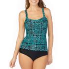 St. John's Bay Batik Patch Seamed Peasant Tankiniswimsuit Top