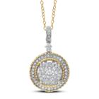 Womens 3/4 Ct. T.w. White Diamond 14k Two Tone Gold Pendant Necklace