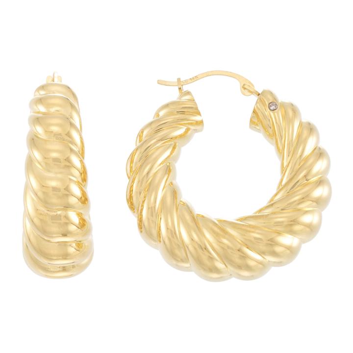Gold Opulence Diamond 14k Gold Hoop Earrings
