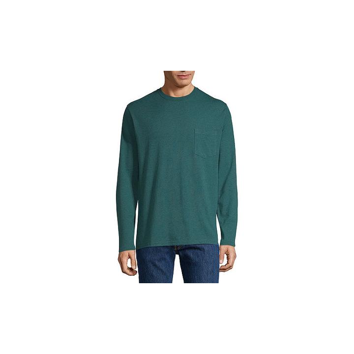 Stafford Long Sleeve Crew Neck T-shirt-big And Tall