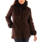 Excelled Hooded Faux-shearling Coat - Plus
