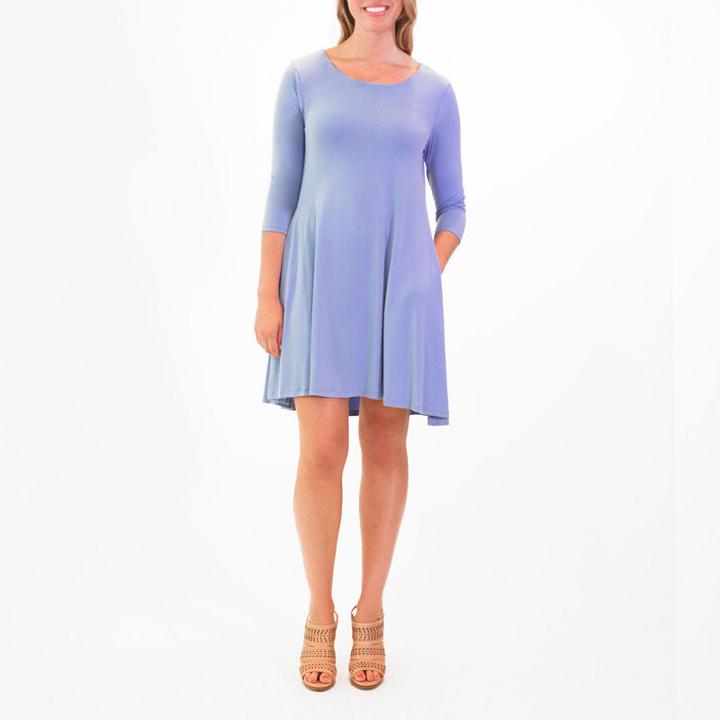 Nina Leonard Back Laced Edge Dress