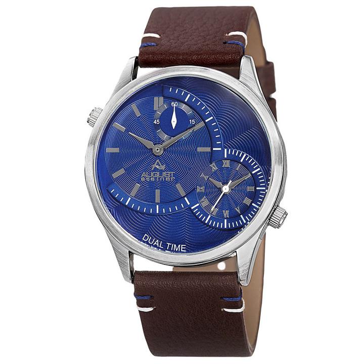 August Steiner Mens Brown Strap Watch-as-8167bu