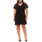 Danny & Nicole Short Sleeve Floral Sheath Dress-plus