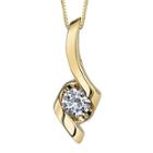 Sirena 1/5 Ct. Diamond 14k Yellow Gold Pendant Ribbon Necklace