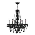 Provence Collection 6 Light Chrome Finish And Black Crystal Chandelier