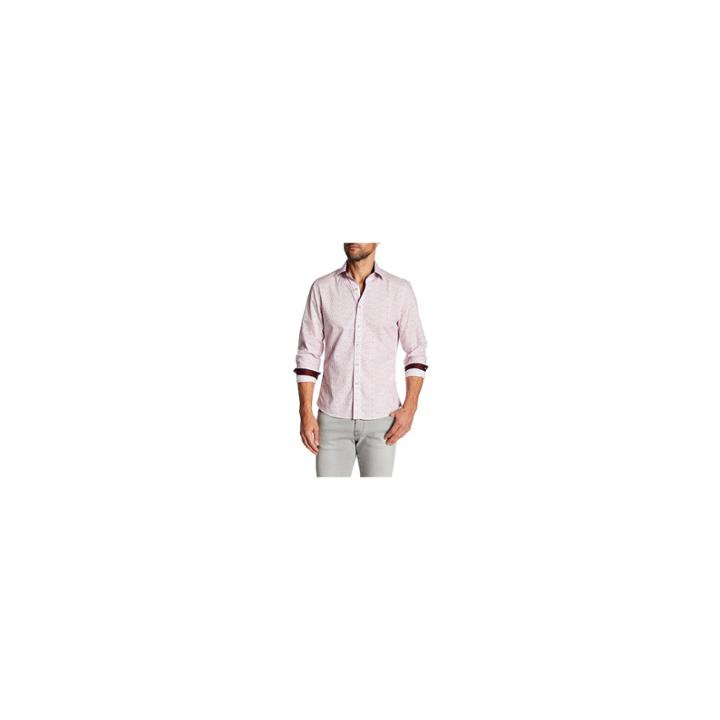 Tr Premium Pink Print Slim Fit Dress Shirts