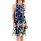 Alyx Sleeveless Multi-print Chiffon Trapeze Dress