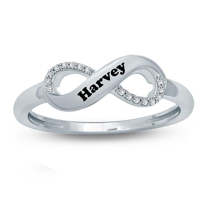 Womens Diamond Accent Genuine Diamond White Sterling Silver Round Cocktail Ring