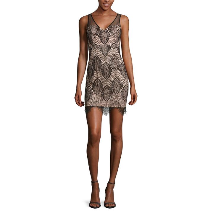 Reigns On Sleeveless Bonded-lace Dress - Juniors