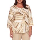 Alfred Dunner 3/4 Sleeve Crew Neck T-shirt-plus