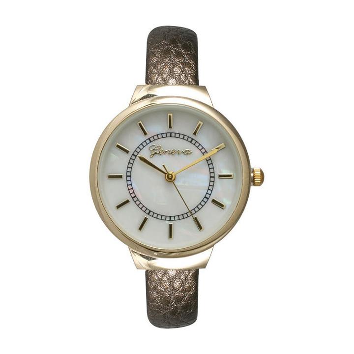 Olivia Pratt Womens Brown Strap Watch-513990bronze