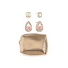 Liz Claiborne Pink Stud Earrings, 2 Pair With Bonus Pouch