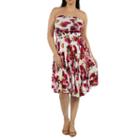 24/7 Comfort Apparel Sweet Climbing Rose Empire Waist Dress-plus