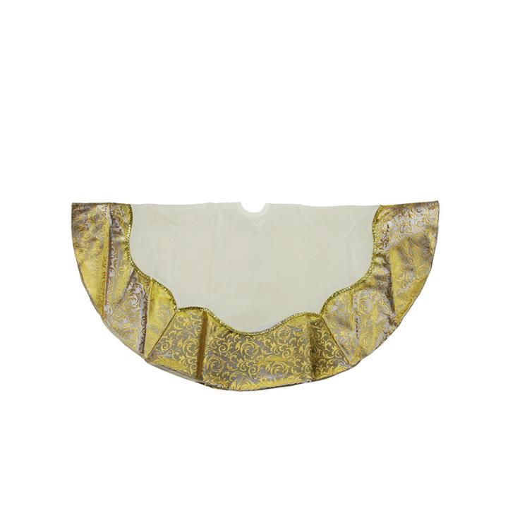 48 Two-toned Metallic Gold Flourish Christmas Tree Skirt